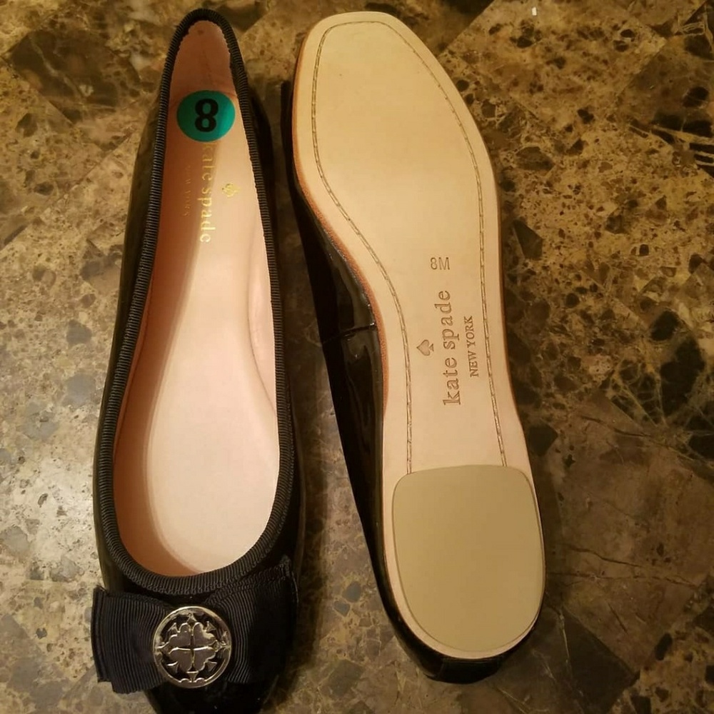 Kate Spade Fontana Too Patent Leather Black Flats - Picture 2 of 6